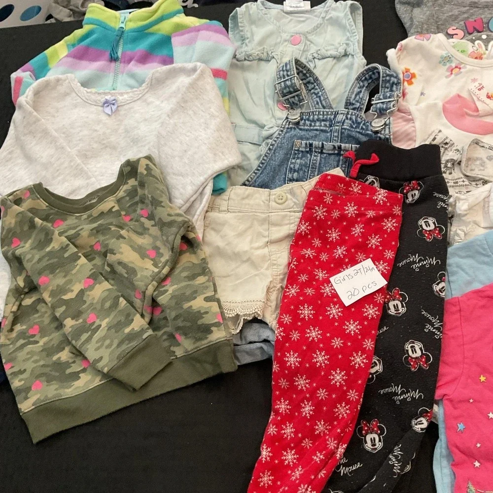 Mixed Brands Outfit Lot Girls 2T Pants Shorts Dresses 20pc Disney Minnie Frozen